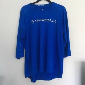 Blue Quarter Sleeve Athletic Top